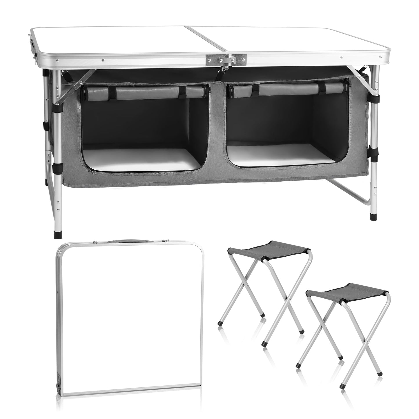 Adjustable Aluminum Folding Camping Table