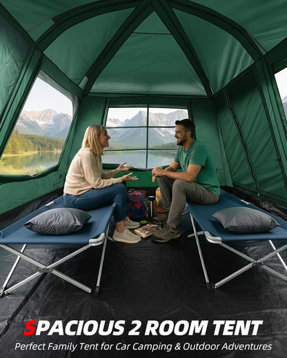 10-Person Two-Room Family Camping Tent with Rainfly