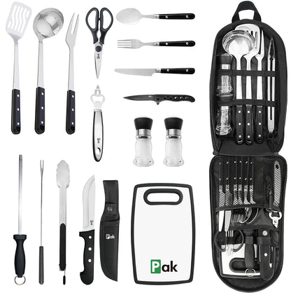Portable Camping Cookware & Kitchen Utensil Set