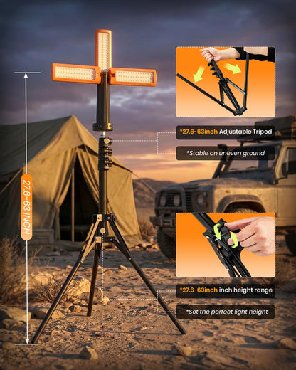 2000 Lumen Rechargeable Camping Lantern with Stand
