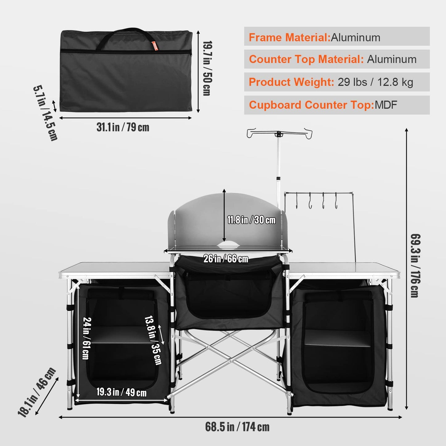 Portable Folding Camping Kitchen Table