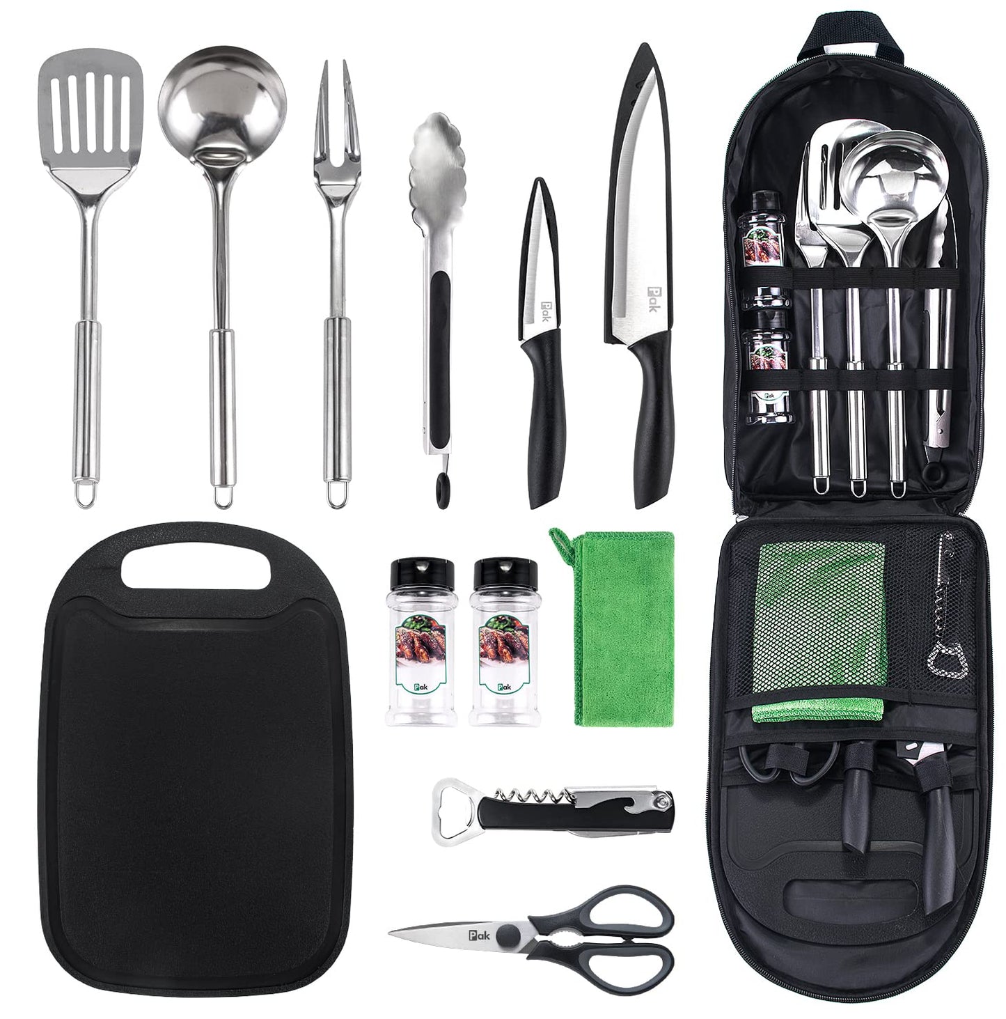 Portable Camping Cookware & Kitchen Utensil Set
