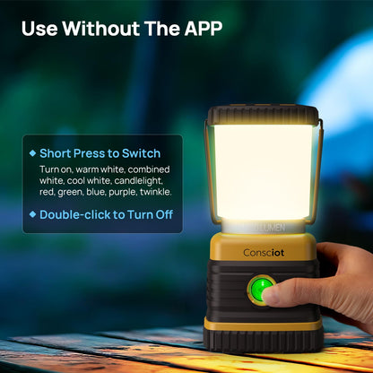 Consciot 1000LM Battery Powered LED Camping Lantern