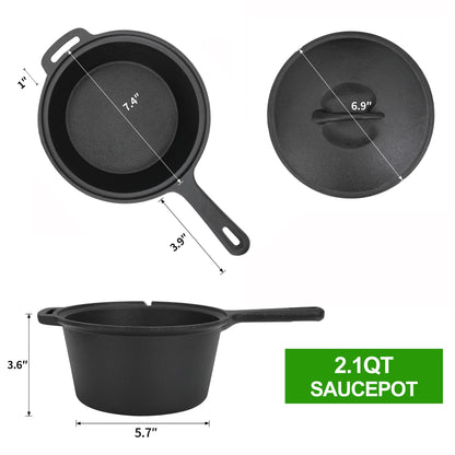 8-Piece Cast Iron Camping Cookware Set