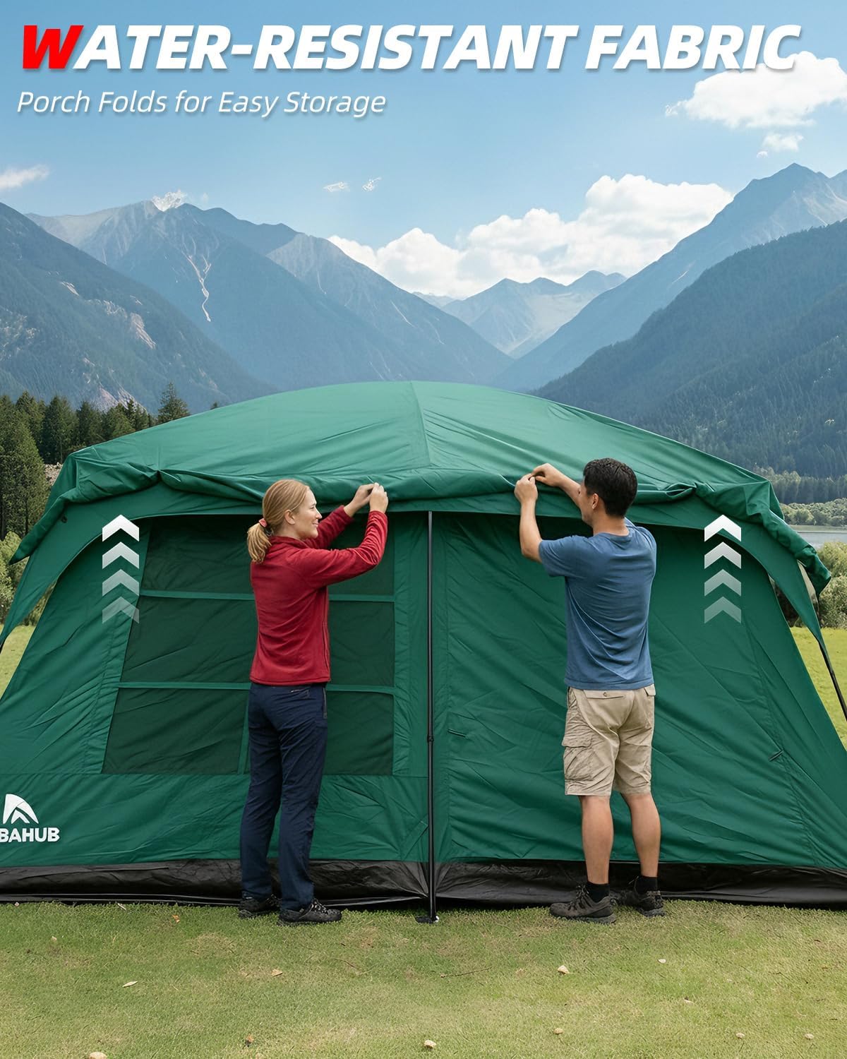 10-Person Two-Room Family Camping Tent with Rainfly