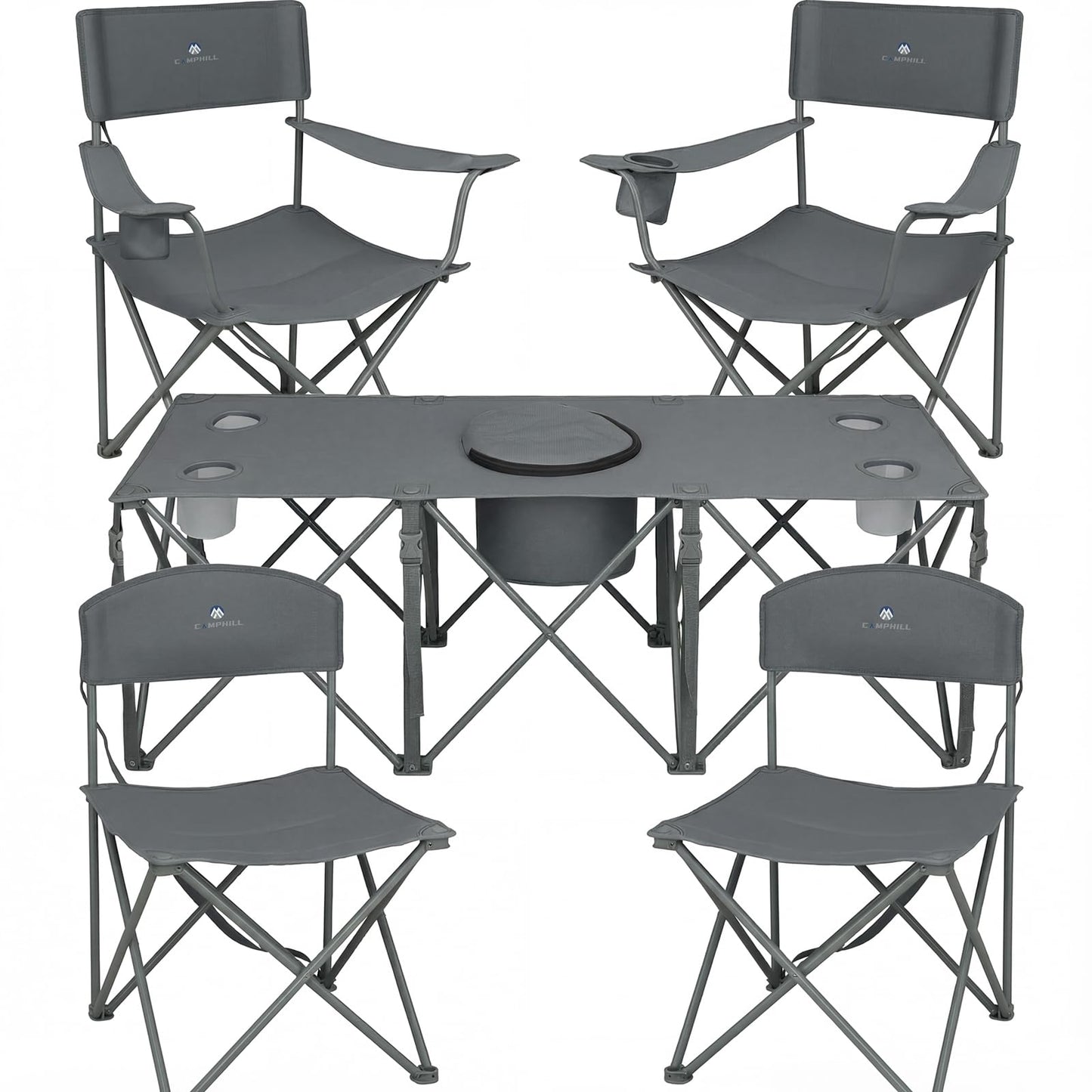 3-Piece Heavy-Duty Folding Camping Chair Set