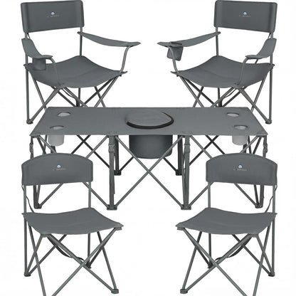 3-Piece Heavy-Duty Folding Camping Chair Set
