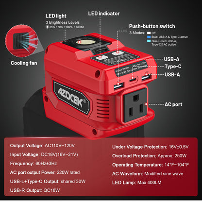 20V to 110V Portable Power Inverter