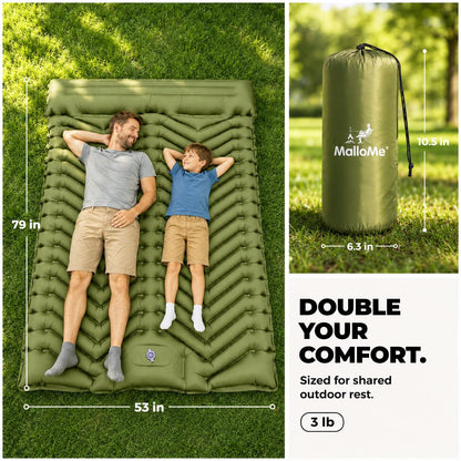 Ultralight Inflatable Sleeping Pad with Built-In Foot Pump