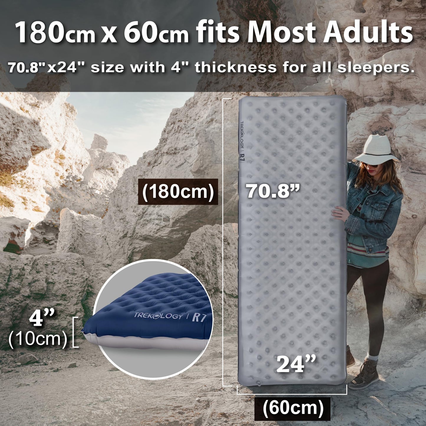 4-Inch Insulated Sleeping Pad for All-Season Camping