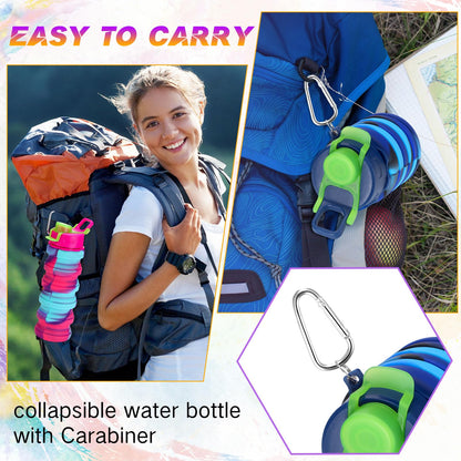 Sunnyray Collapsible Water Bottles Bulk 17oz with Clip