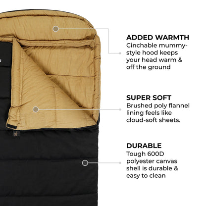 Canvas Sleeping Bag for Camping & Cold Weather