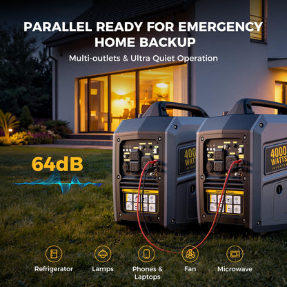 4000W Portable Inverter Generator for Camping & Backup
