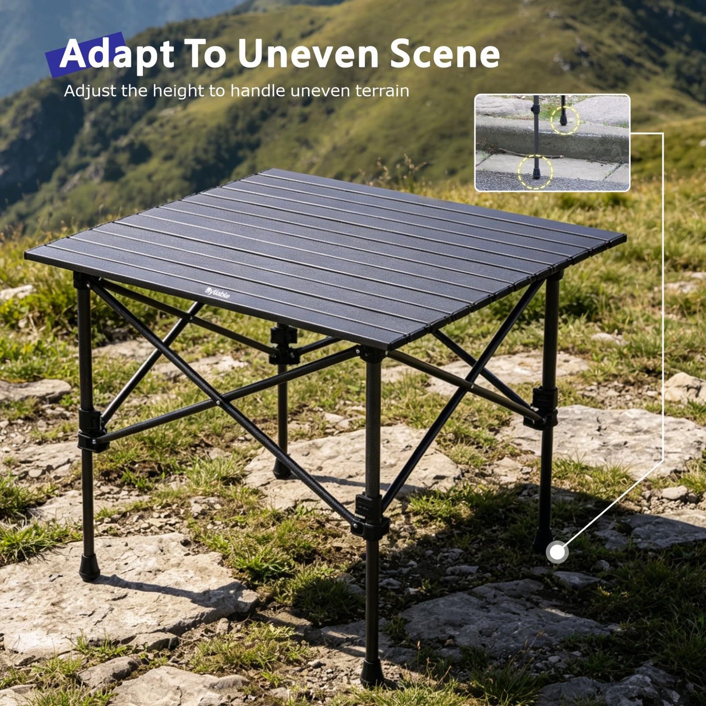 Adjustable Aluminum Folding Camping Table