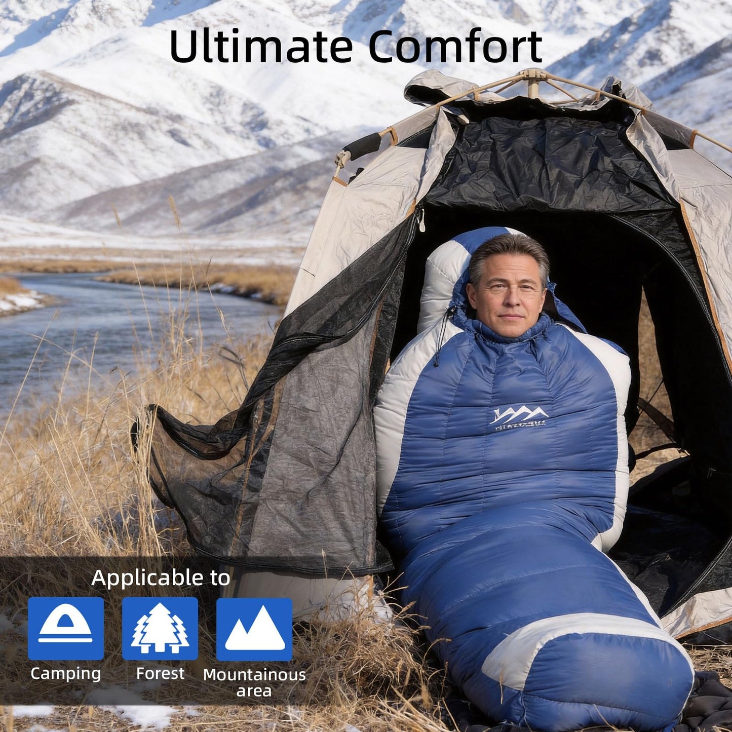 Ultralight Down Sleeping Bag with Pillow for Camping