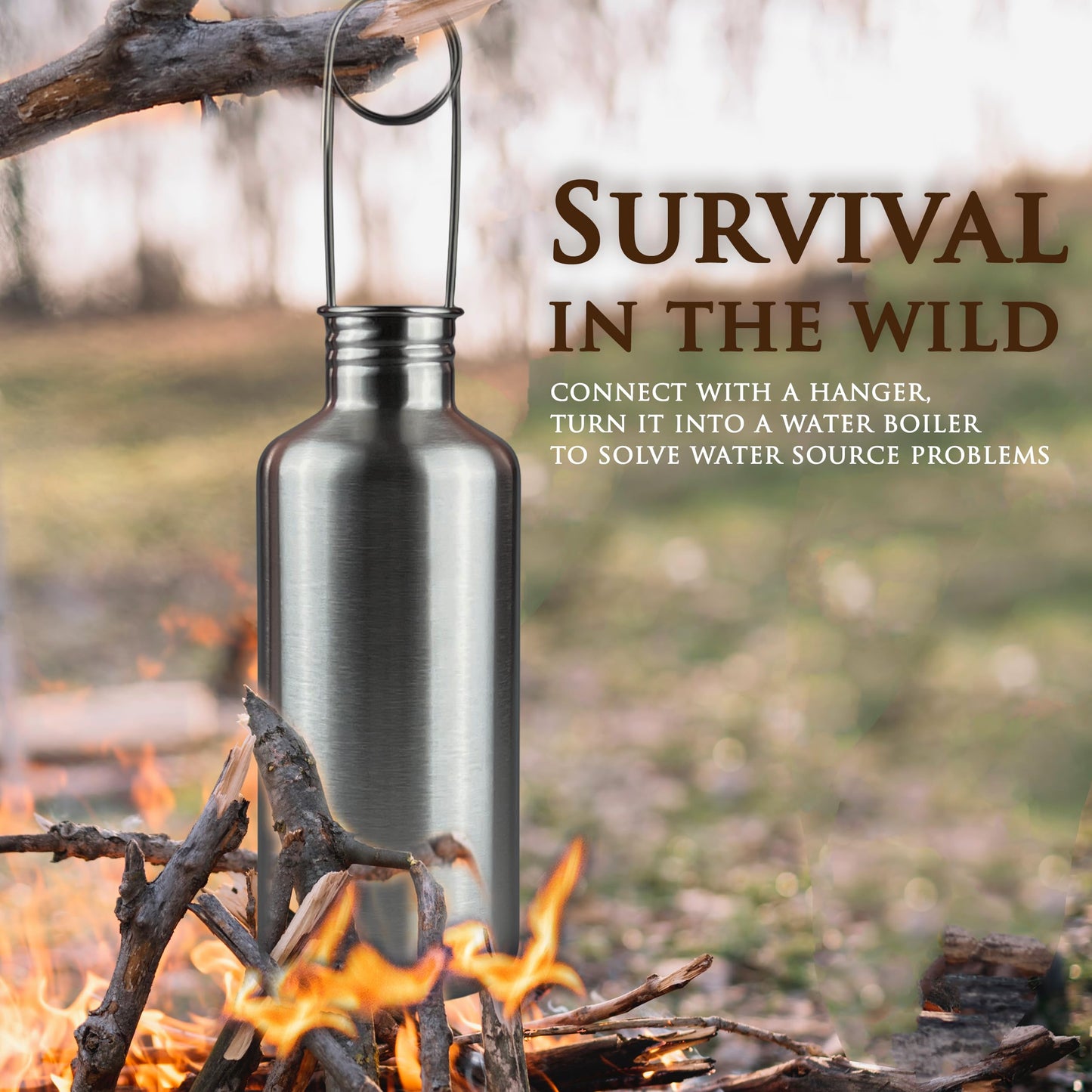 Stainless Steel Canteen with Nesting Camping Cup