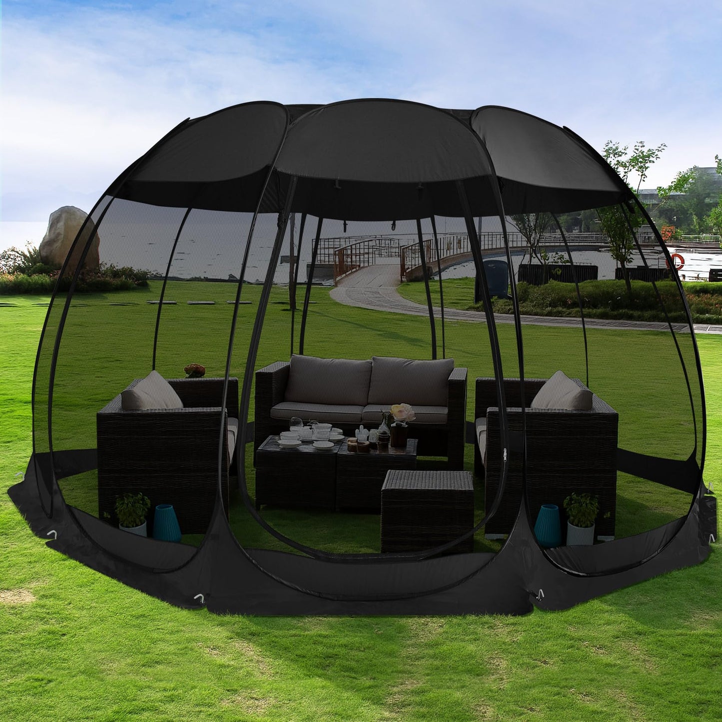 Pop-Up Screen House with UPF 50+ Sun Protection