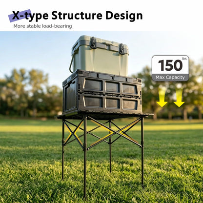 Adjustable Aluminum Folding Camping Table