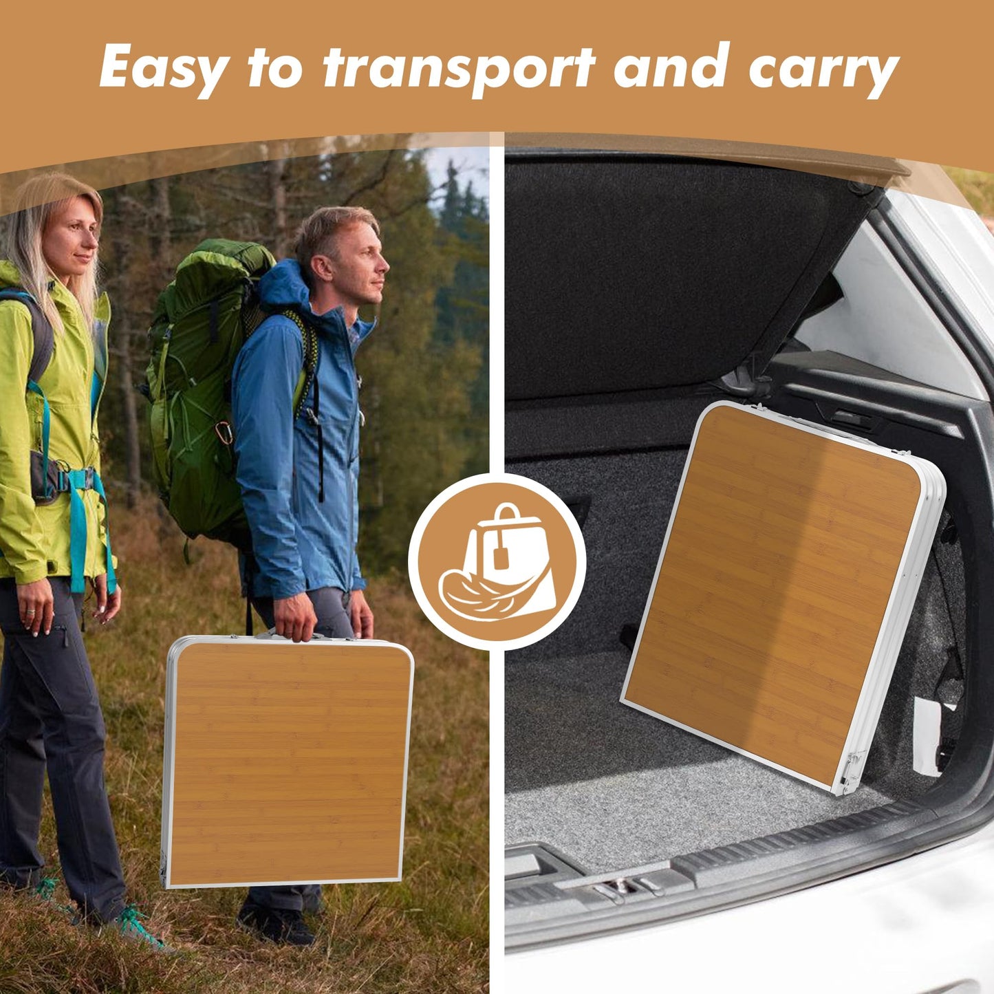 Adjustable Aluminum Folding Camping Table