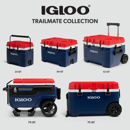 Insulated Hard Shell Rolling Cooler for Outdoor Use