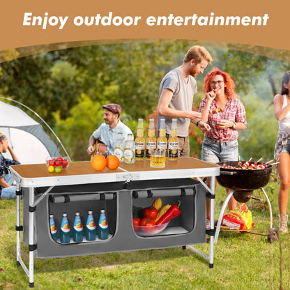 Adjustable Aluminum Folding Camping Table