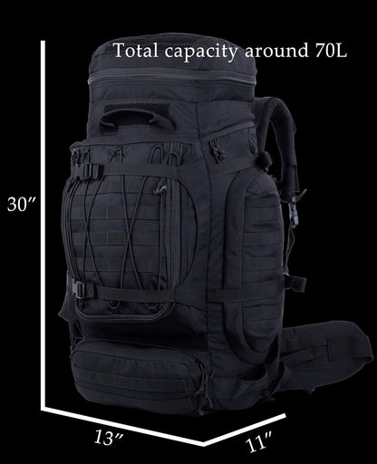 70L Tactical MOLLE Camping & Backpacking Rucksack