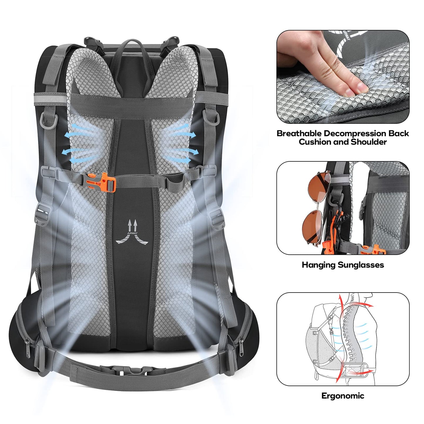Waterproof Hiking Backpack with Rain Cover