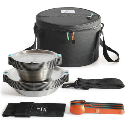 Magnetic Stainless Steel Camping Dinnerware Set
