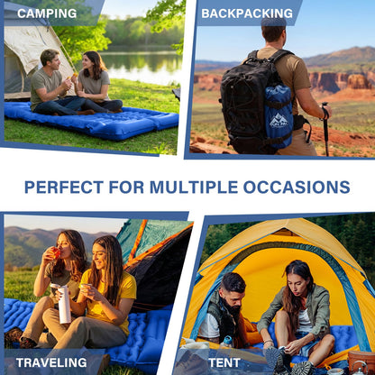 Ultralight Inflatable Sleeping Pad with Pillow & Foot Pump