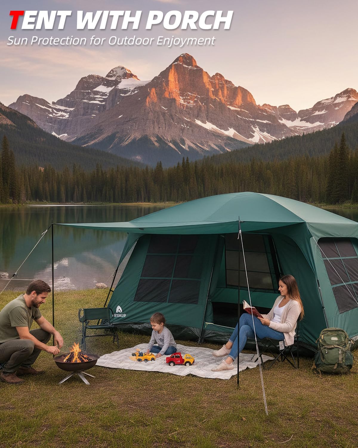 10-Person Two-Room Family Camping Tent with Rainfly
