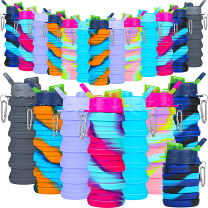 Sunnyray Collapsible Water Bottles Bulk 17oz with Clip