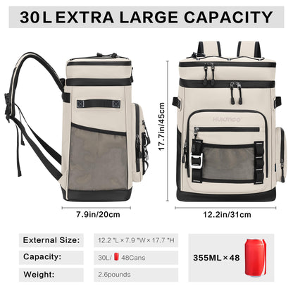 30L Waterproof Insulated Cooler Backpack for 48 Cans