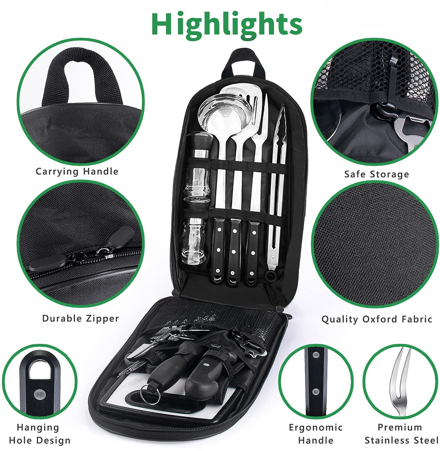 Portable Camping Cookware & Kitchen Utensil Set