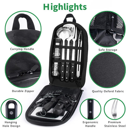 Portable Camping Cookware & Kitchen Utensil Set