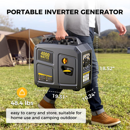 4000W Portable Inverter Generator for Camping & Backup