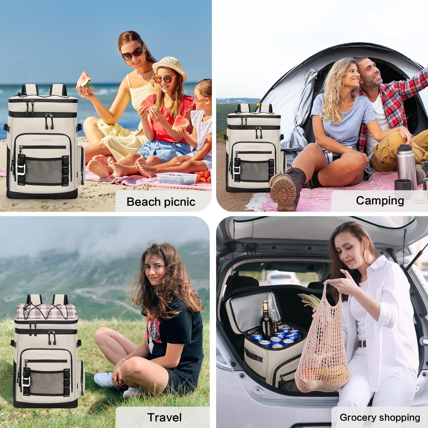 30L Waterproof Insulated Cooler Backpack for 48 Cans