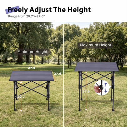 Adjustable Aluminum Folding Camping Table