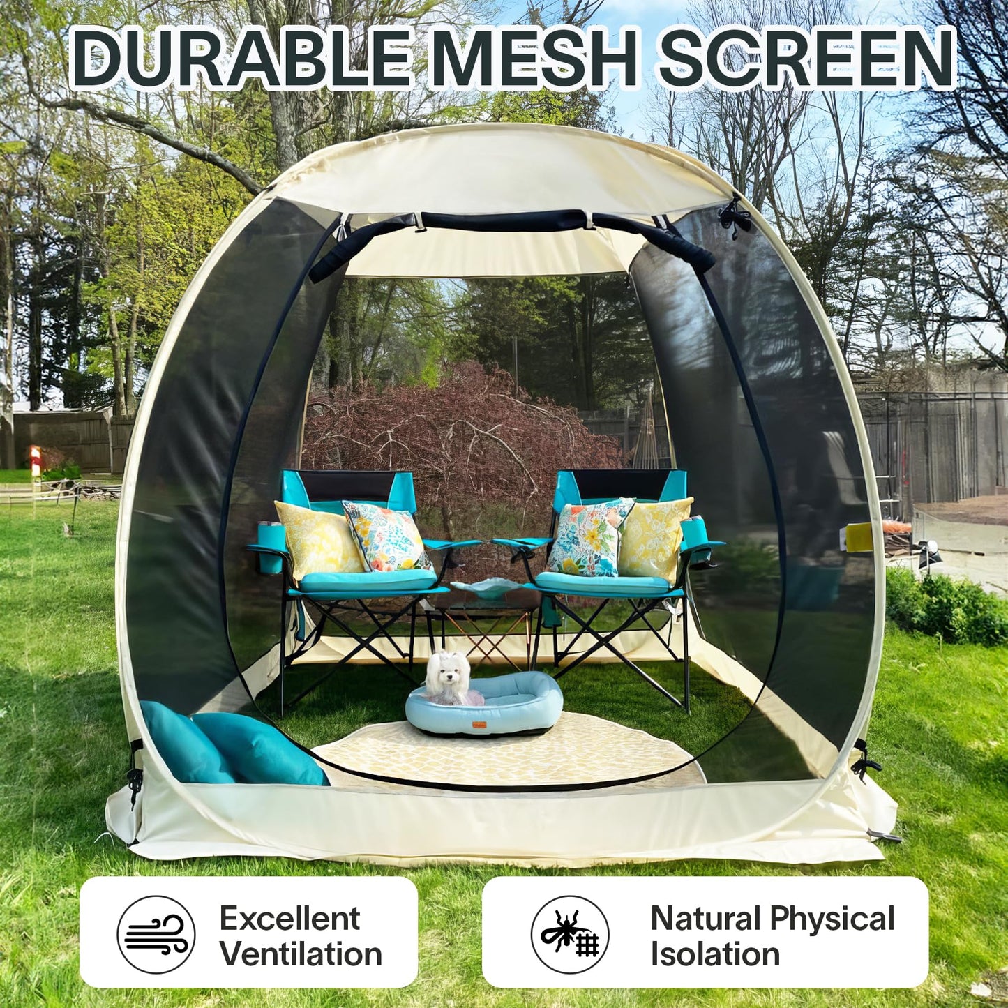 Pop-Up Screen House with UPF 50+ Sun Protection