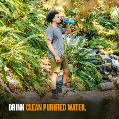 24 oz Water Purifier & Filter Bottle for Camping