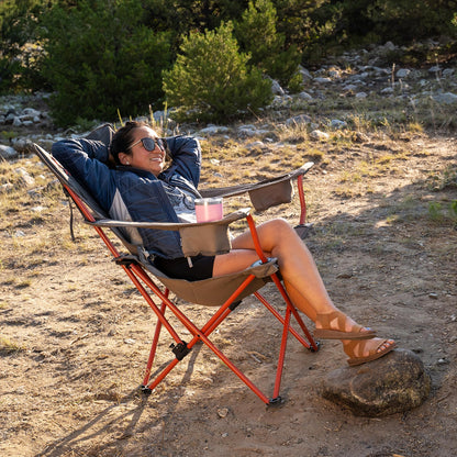 Deluxe Reclining Padded Folding Camping Chair