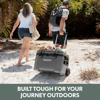 Insulated Hard Shell Rolling Cooler for Outdoor Use